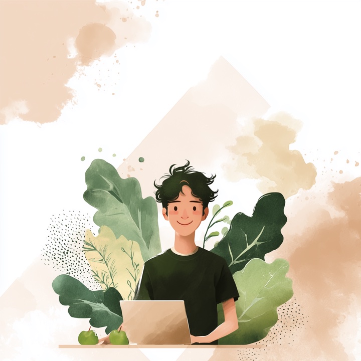 soraha design 自画像（イラスト）